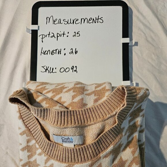 Croft & Barrow Classic Crewneck Camel & Pristine Sweater Size XXL NWT - Picture 7 of 7